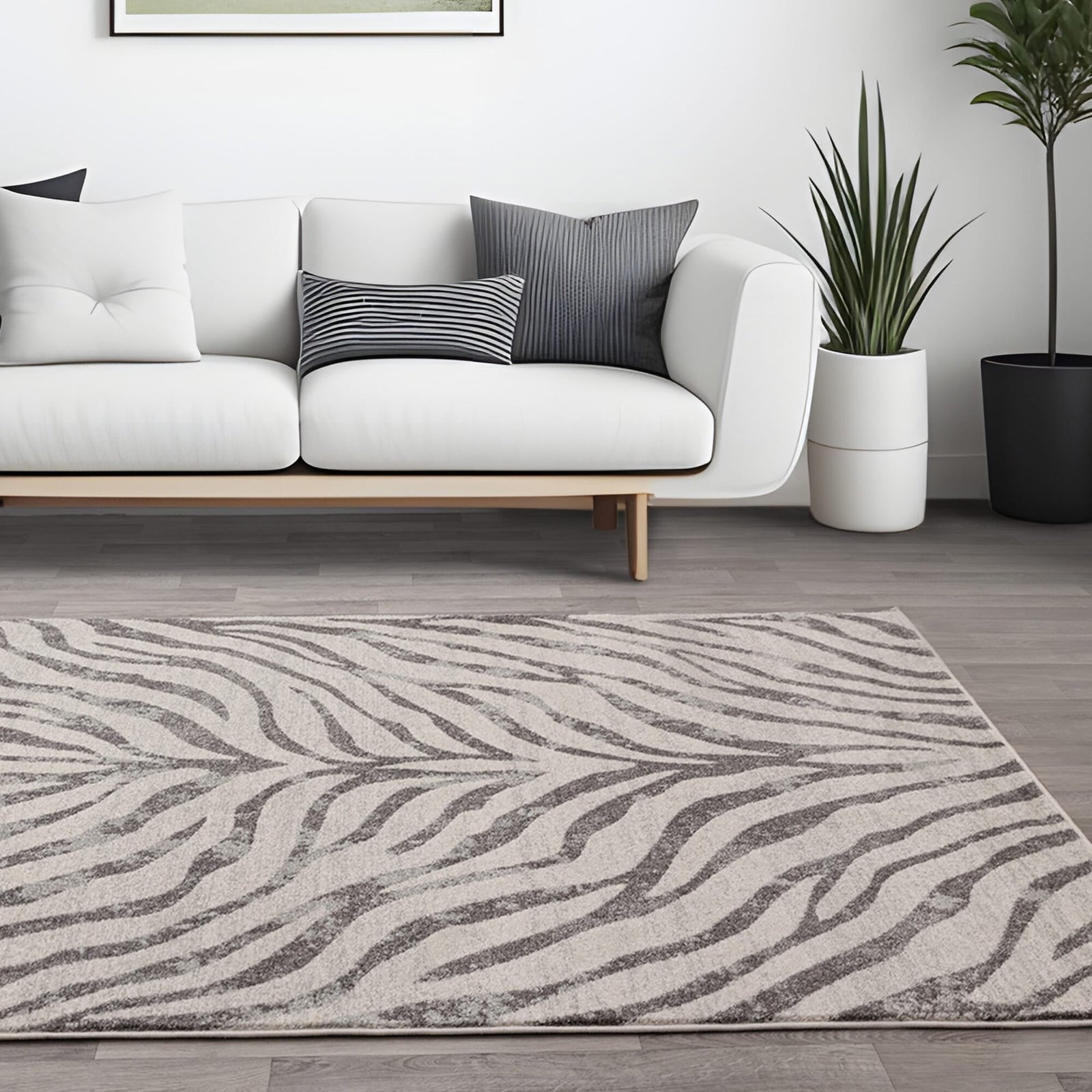 Nasir Zebra Grey Rug - NV27 Zebra Grey - 120cm x 170cm