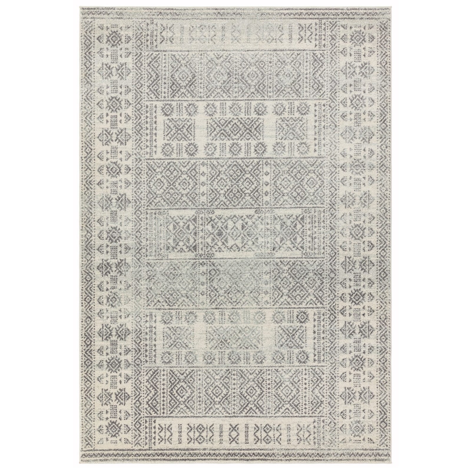 Nasir Tribal Grey Rug - NV33 Tribal Grey - 120cm x 170cm