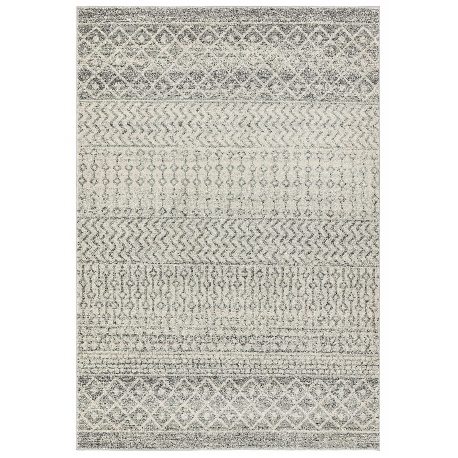 Nasir Aztec Grey Rug - NV35 Aztec Grey - 120cm x 170cm