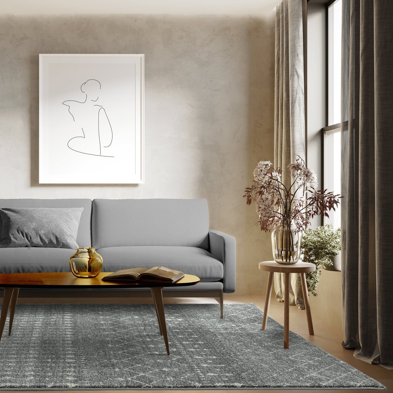 Nasir Nomadic Grey Rug - NV34 Nomadic Grey - 120cm x 170cm