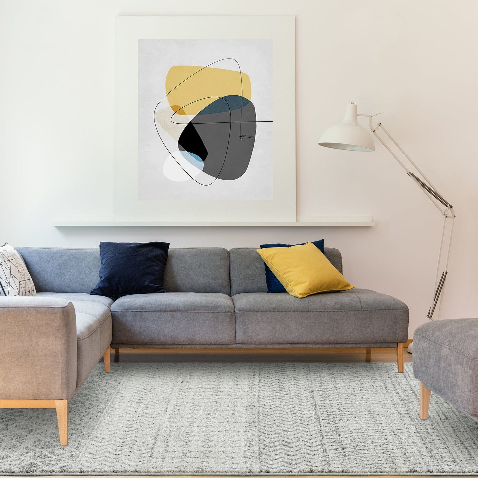 Nasir Aztec Grey Rug - NV35 Aztec Grey - 120cm x 170cm