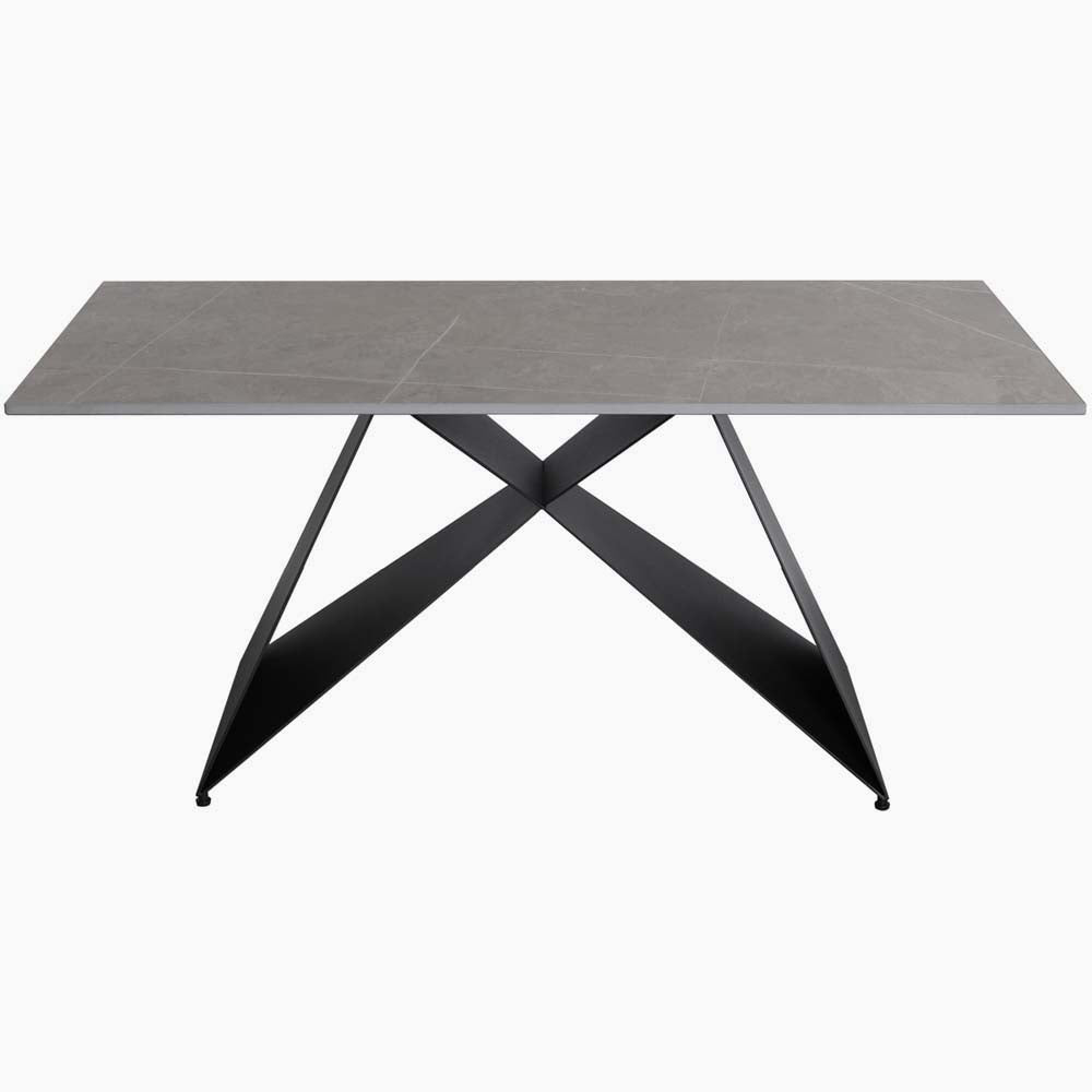 Odessey Coffee Table - Coffee Table Grey Sintered Stone / Black Powder Coat Metal Base Tables Sterling Home 1