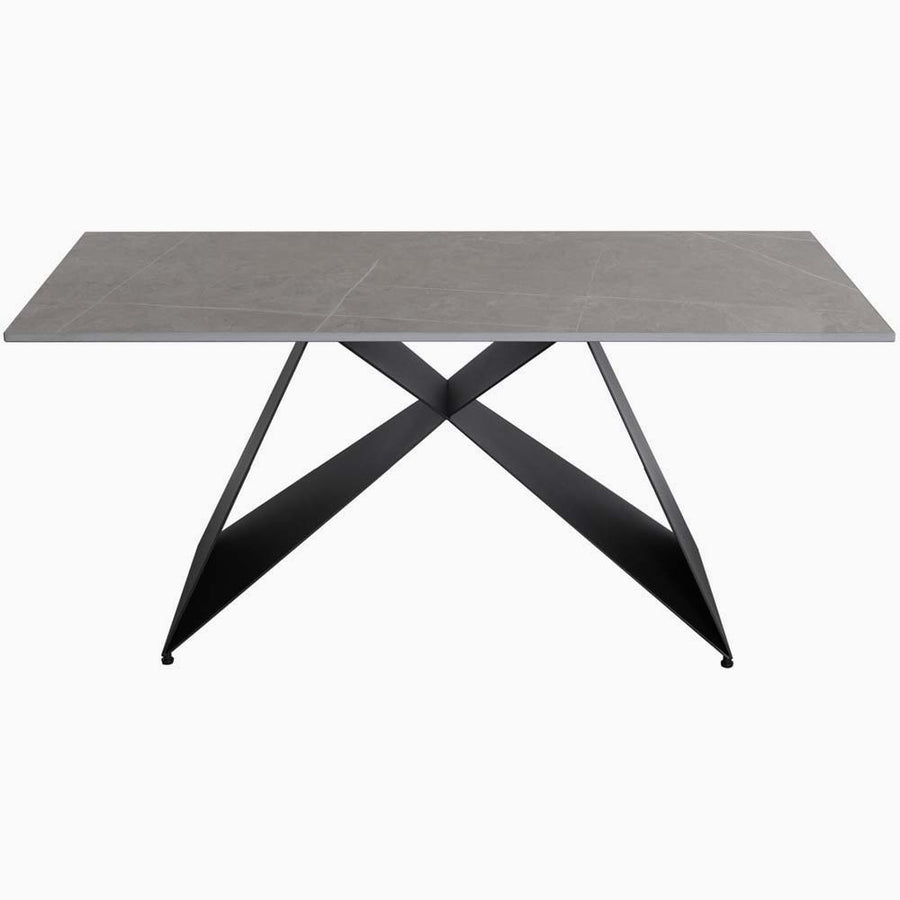 Odessey Coffee Table - Coffee Table Grey Sintered Stone / Black Powder Coat Metal Base Tables Sterling Home 1