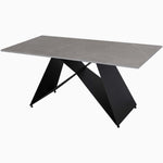 Odessey Coffee Table - Coffee Table Grey Sintered Stone / Black Powder Coat Metal Base Tables Sterling Home 2