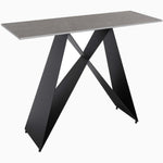 Odessey Console Table - Console Table Grey Sintered Stone / Black Powder Coat Metal Base Tables Sterling Home 2