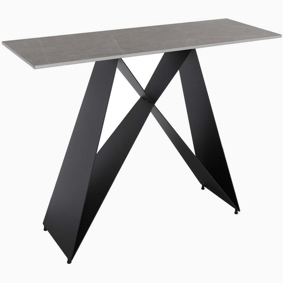 Odessey Console Table - Console Table Grey Sintered Stone / Black Powder Coat Metal Base Tables Sterling Home 2