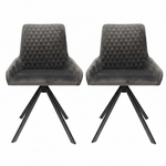 Odessey Pair of Grey Velvet Dining Chairs - Dining Chair - Pair Grey Velvet Sterling Home 1