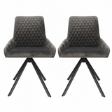 Odessey Pair of Grey Velvet Dining Chairs