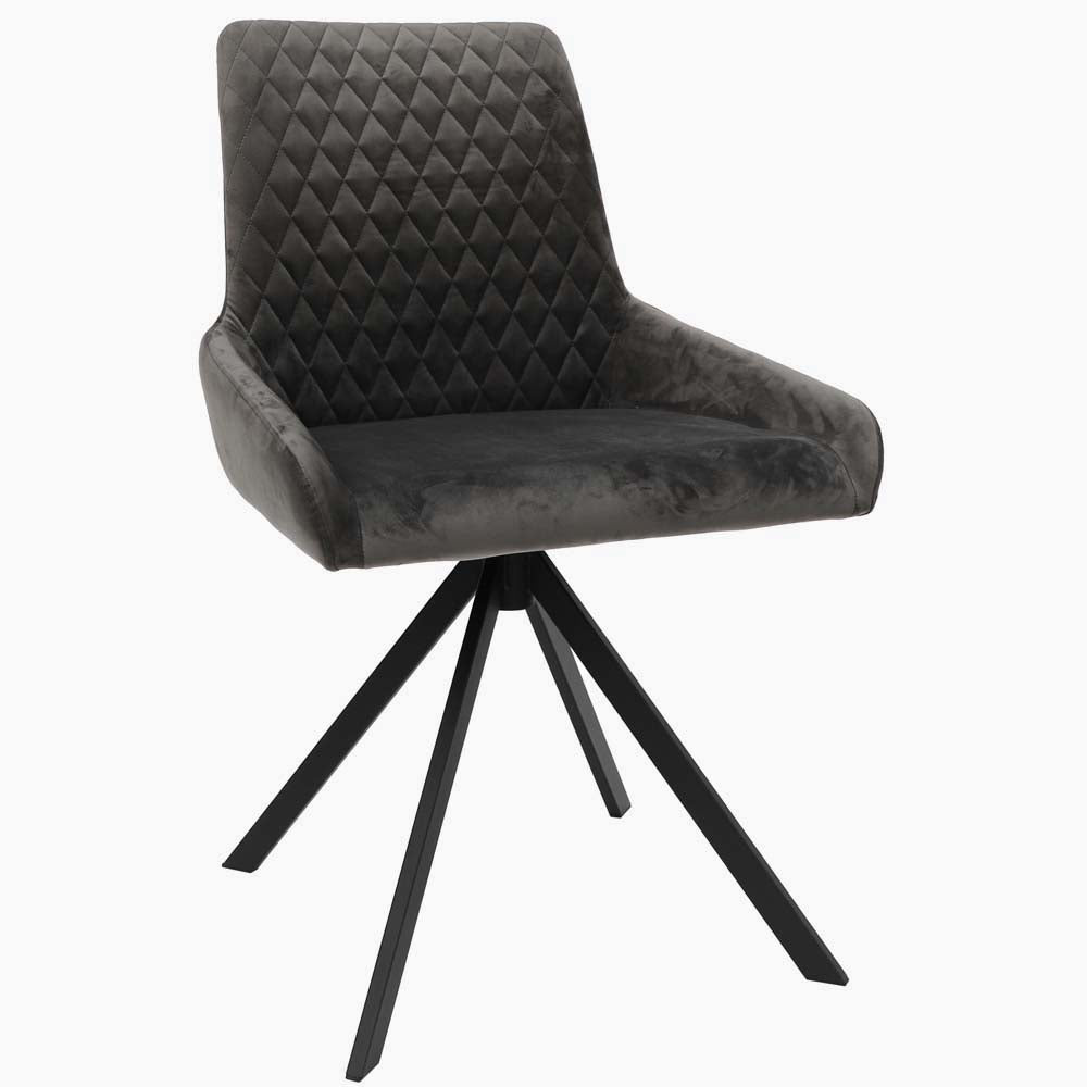 Odessey Dining Chair - Dining Chair Grey Velvet - Grey Chairs Sterling Home 2