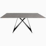 Odessey Dining Table - Fixed Dining Table 160cm Grey Sintered Stone / Black Powder Coat Metal Base Tables Sterling Home 1