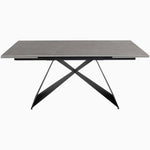 Odessey Extending Dining Table - Extending Dining Table 160cm Grey Sintered Stone / Black Powder Coat Metal Base Tables Sterling Home 1