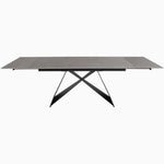 Odessey Extending Dining Table - Extending Dining Table 160cm Grey Sintered Stone / Black Powder Coat Metal Base Tables Sterling Home 3