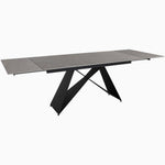 Odessey Extending Dining Table - Extending Dining Table 160cm Grey Sintered Stone / Black Powder Coat Metal Base Tables Sterling Home 4