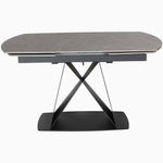 Odessey Motion Dining Table - Motion Dining Table 140-210cm Grey Sintered Stone / Black Powder Coat Metal Base Tables Sterling Home 1