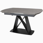 Odessey Motion Dining Table - Motion Dining Table 140-210cm Grey Sintered Stone / Black Powder Coat Metal Base Tables Sterling Home 2