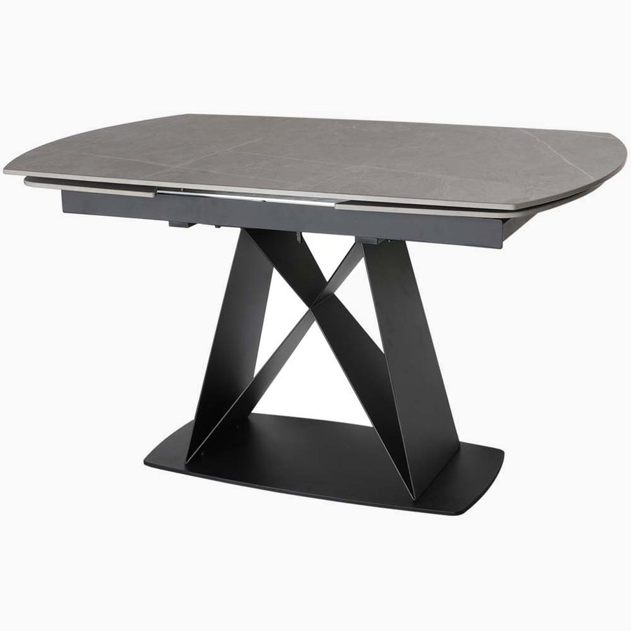 Odessey Motion Dining Table - Motion Dining Table 140-210cm Grey Sintered Stone / Black Powder Coat Metal Base Tables Sterling Home 2