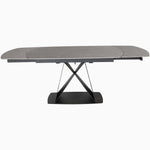 Odessey Motion Dining Table - Motion Dining Table 140-210cm Grey Sintered Stone / Black Powder Coat Metal Base Tables Sterling Home 3