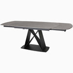 Odessey Motion Dining Table - Motion Dining Table 140-210cm Grey Sintered Stone / Black Powder Coat Metal Base Tables Sterling Home 4