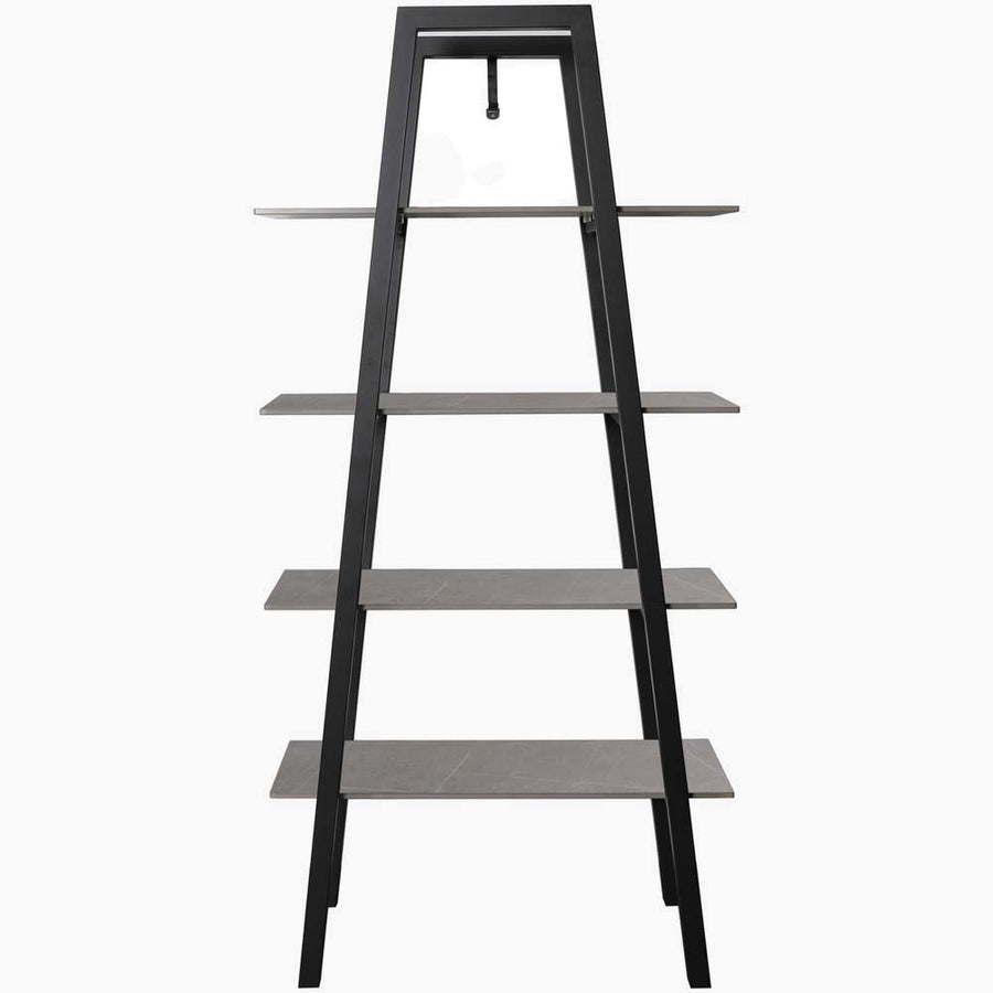 Odessey Shelving Unit - Shelf Unit Grey Sintered Stone / Black Powder Coat Metal Base Storage Sterling Home 1