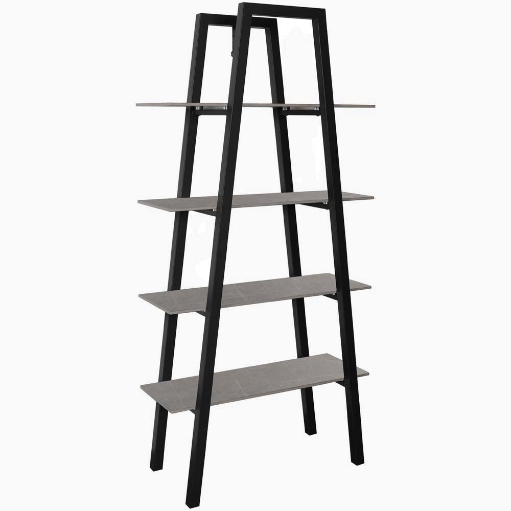 Odessey Shelving Unit - Shelf Unit Grey Sintered Stone / Black Powder Coat Metal Base Storage Sterling Home 2