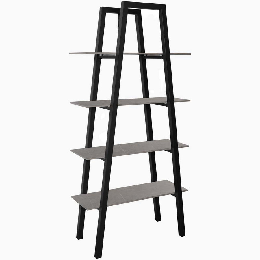 Odessey Shelving Unit - Shelf Unit Grey Sintered Stone / Black Powder Coat Metal Base Storage Sterling Home 2