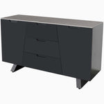 Odessey Sideboard - Large Sideboard Grey Sintered Stone / Black Powder Coat Metal Base Storage Sterling Home 2