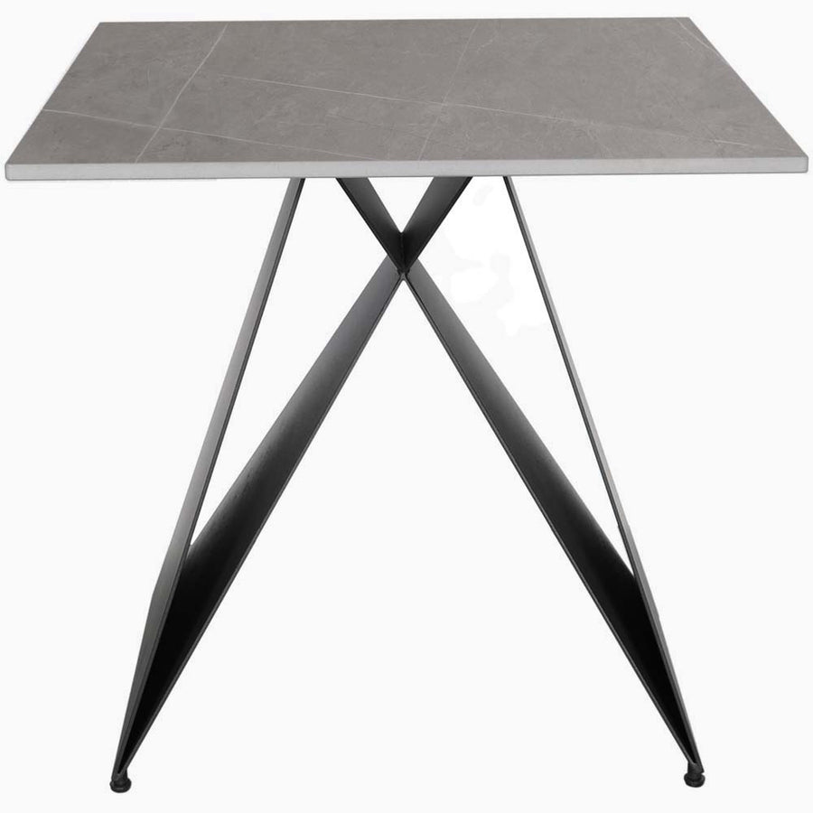 Odessey Side Table - Lamp Table Grey Sintered Stone / Black Powder Coat Metal Base Tables Sterling Home 1
