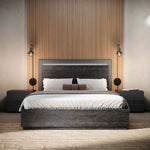 Onyx Storage Bedframe with LED Light - Bed Wooden Headboard Storage with LED Light 154 x 200cm - Single Sterling Home 2