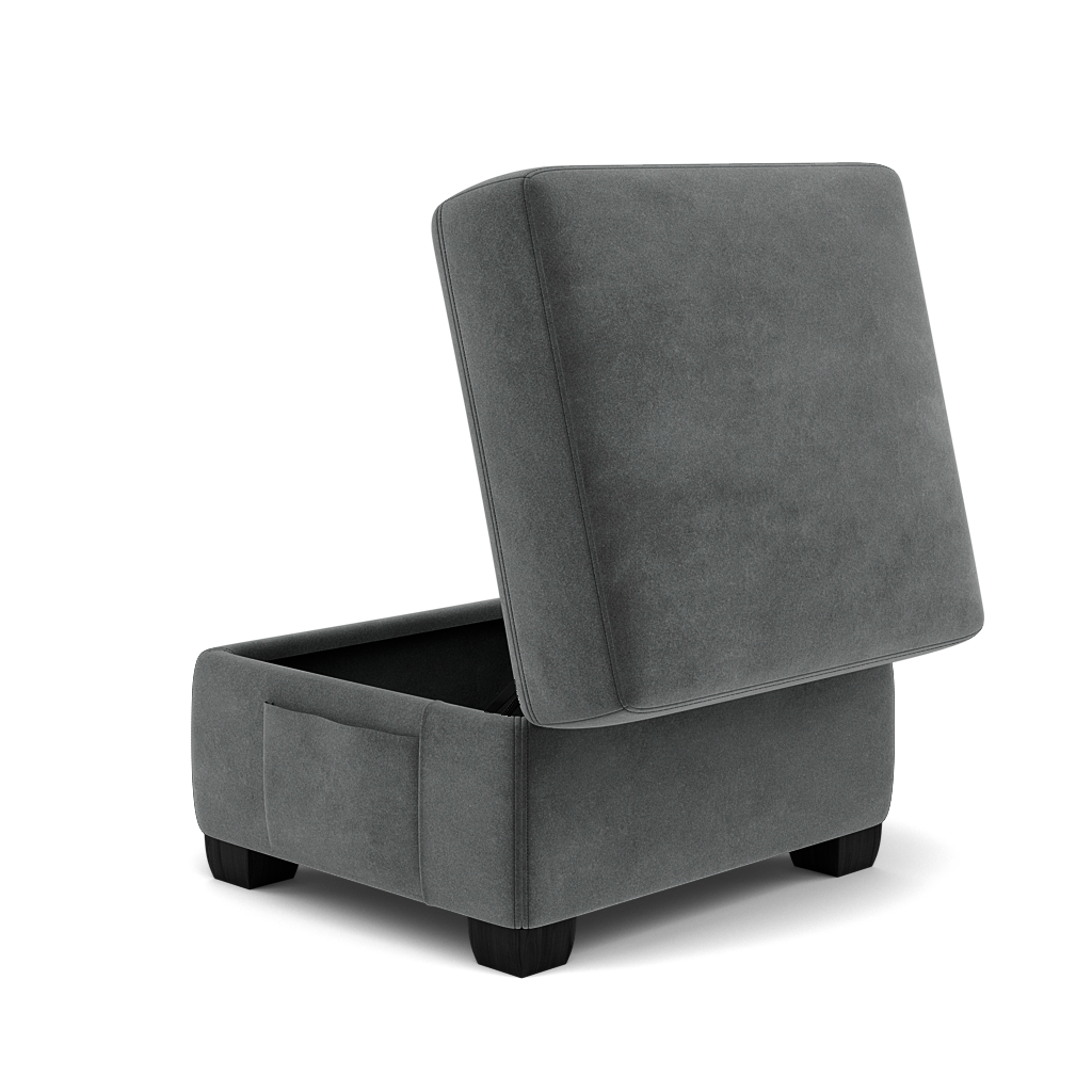 Orkney Storage Footstool - Storage footstool Fabric — FAB-MEG-20  PEWTER, gallery image 3