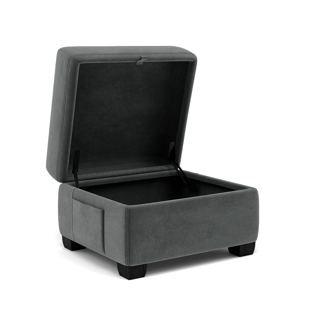 Orkney Storage Footstool - Storage footstool Fabric — FAB-MEG-20  PEWTER, gallery image 1