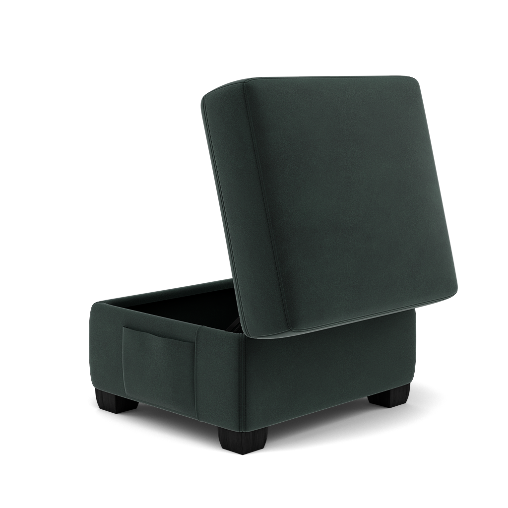 Orkney Storage Footstool - Storage footstool Fabric — FAB-MEG-21  CHARCOAL GREY, gallery image 3