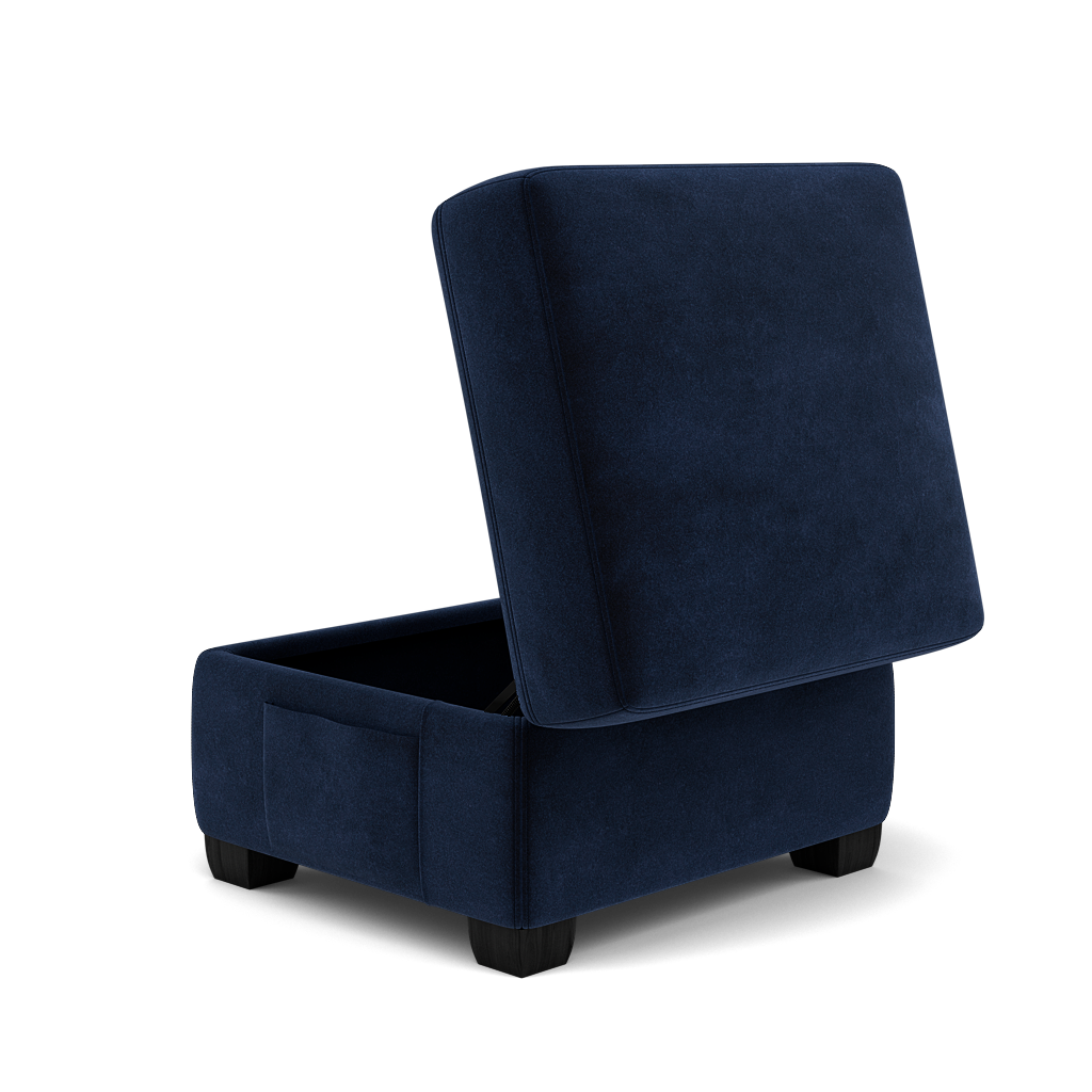 Orkney Storage Footstool - Storage footstool Fabric — FAB-MEG-28  NAVY, gallery image 3