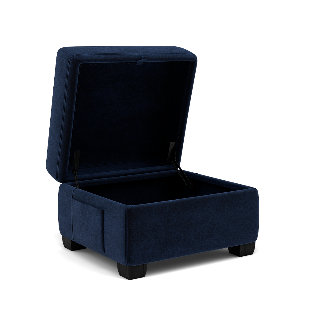 Orkney Storage Footstool - Storage footstool Fabric — FAB-MEG-28  NAVY, gallery image 1