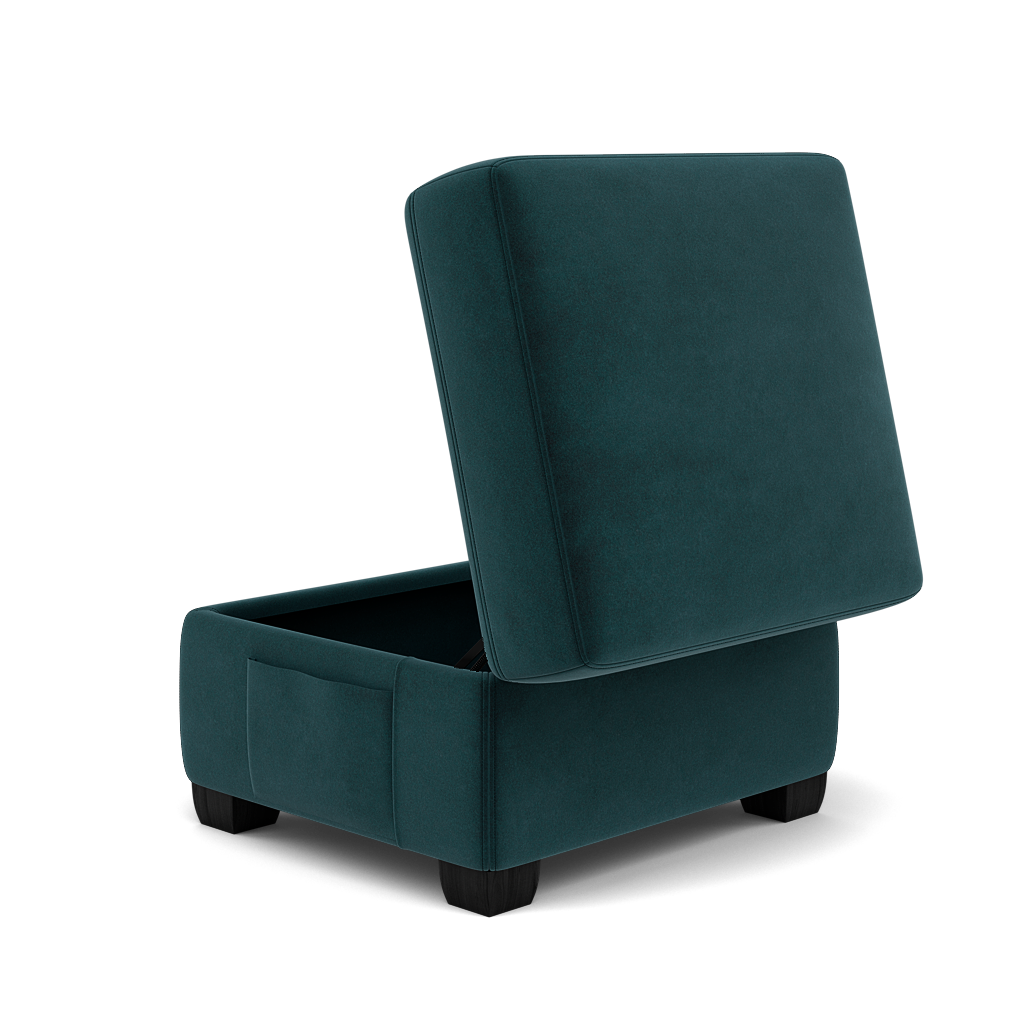 Orkney Storage Footstool - Storage footstool Fabric — FAB-MEG-36  LAKE GREEN, gallery image 3