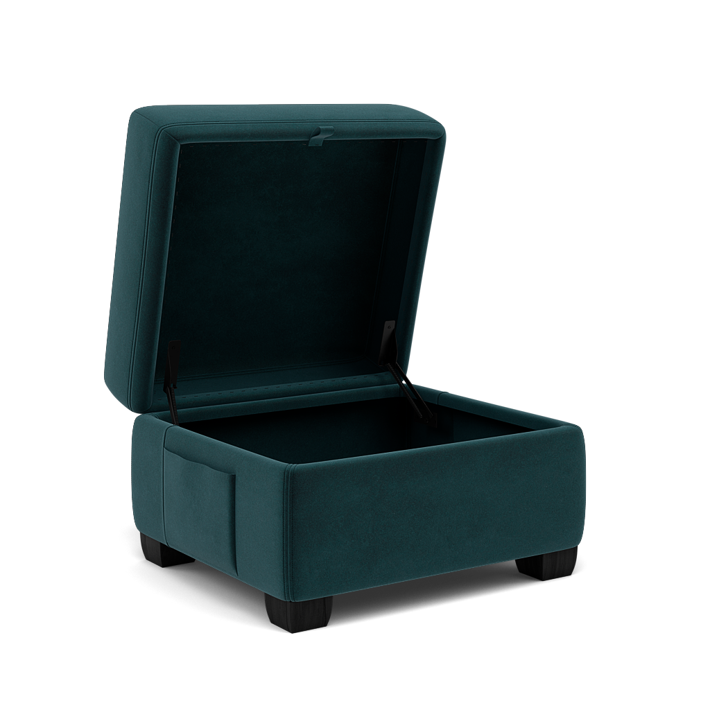Orkney Storage Footstool - Storage footstool Fabric — FAB-MEG-36  LAKE GREEN, gallery image 1