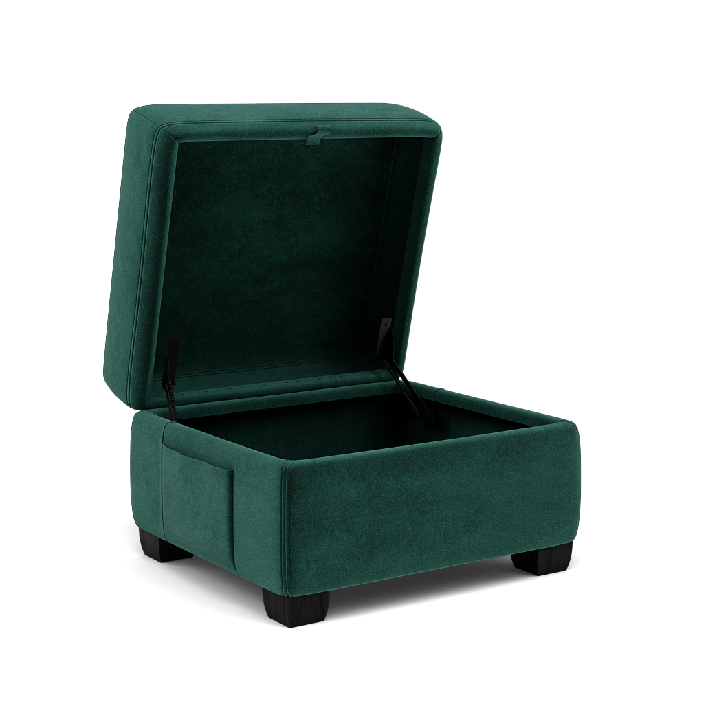 Orkney Storage Footstool - Storage footstool Fabric — FAB-MEG-37  EMERALD GREEN, gallery image 1