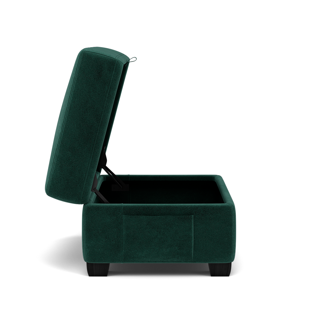 Orkney Storage Footstool - Storage footstool Fabric — FAB-MEG-37  EMERALD GREEN, gallery image 2