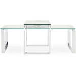 Paloma Coffee Table - Coffee Table Set Clear Glass/Chrome Tables Sterling Home 1