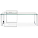 Paloma Coffee Table - Coffee Table Set Clear Glass/Chrome Tables Sterling Home 2