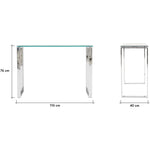 Paloma Console Table - Console Table Clear Glass/Chrome Tables Sterling Home 3