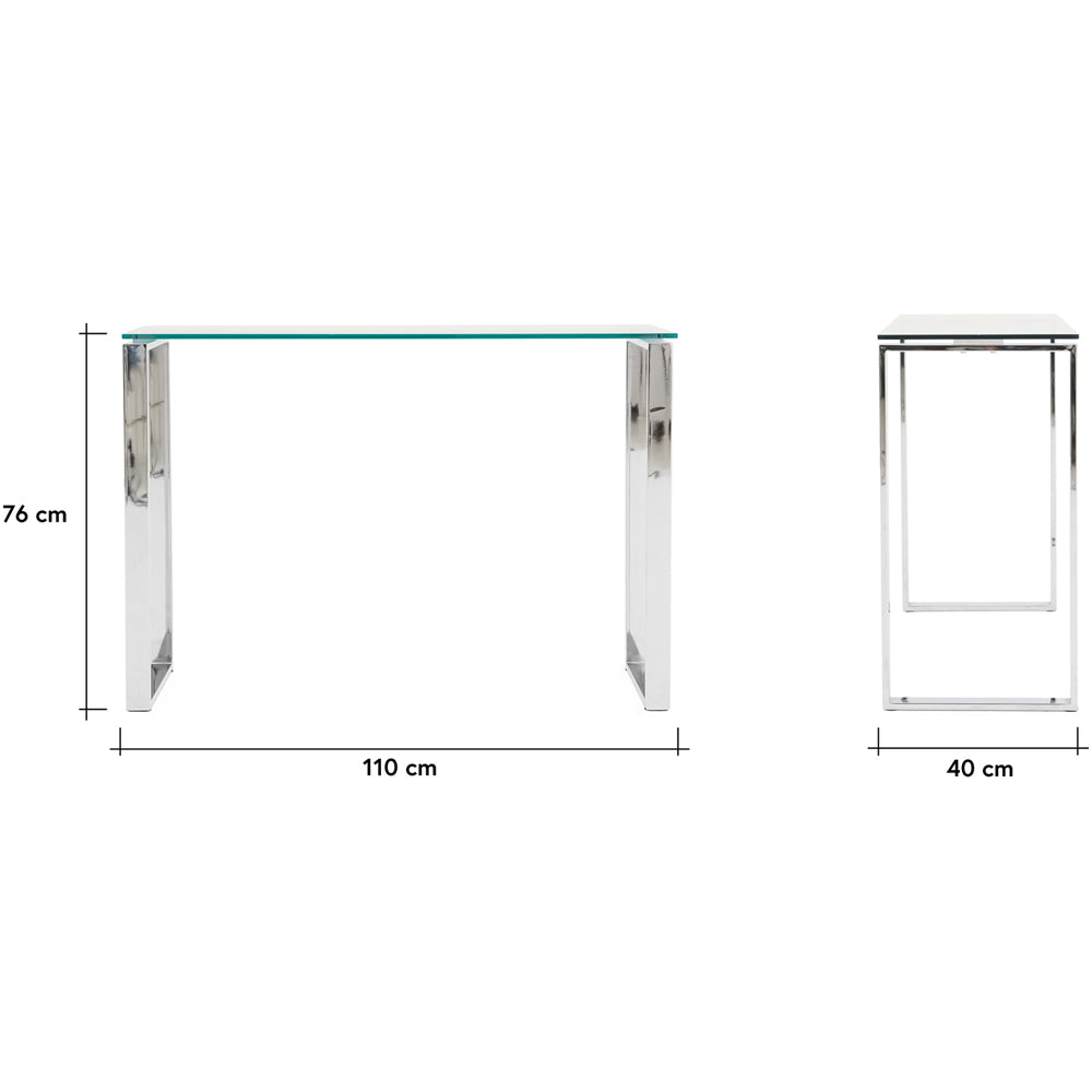 Paloma Console Table - Console Table Clear Glass/Chrome Tables Sterling Home 3
