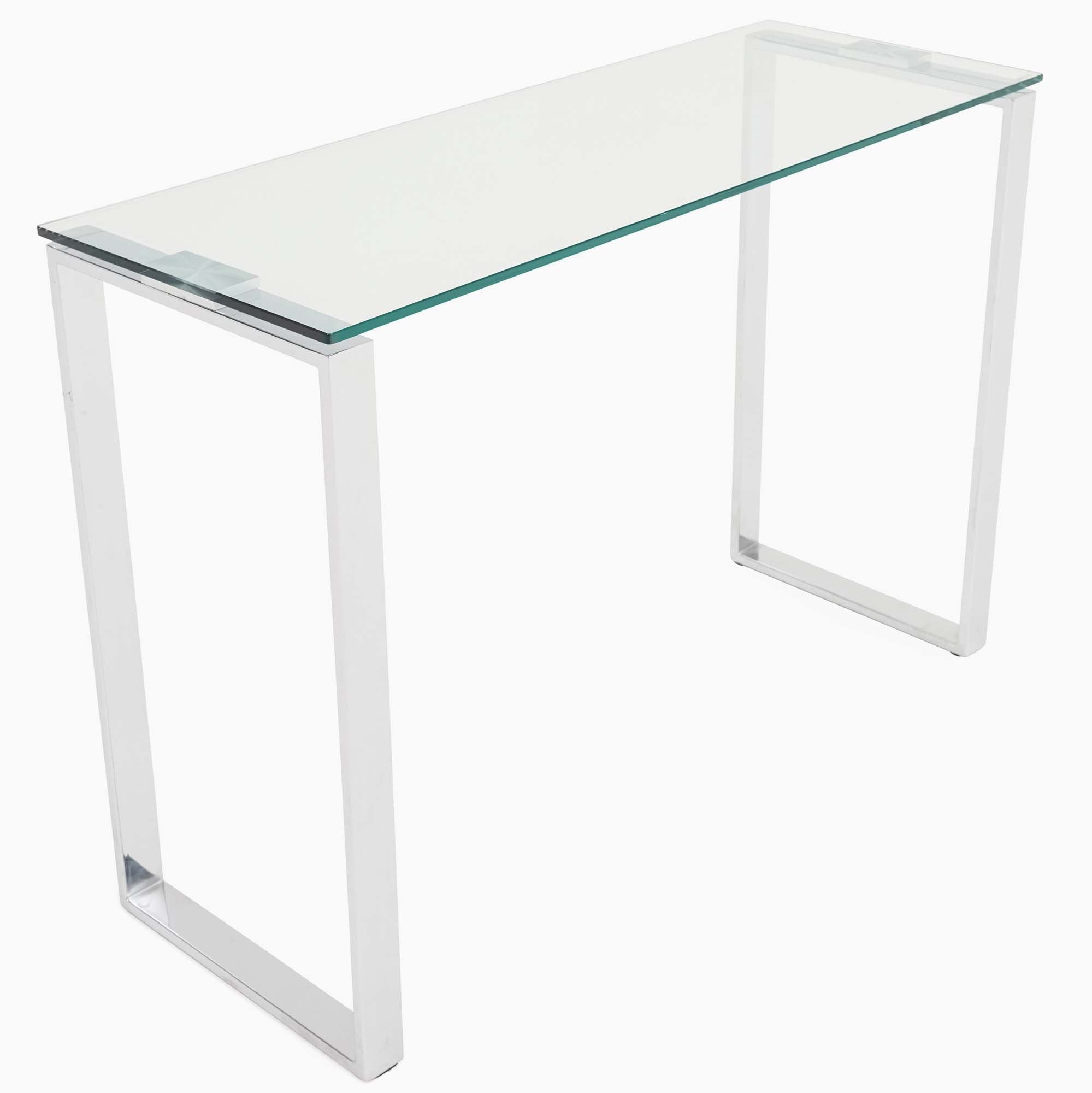 Paloma Console Table - Console Table Clear Glass/Chrome Tables Sterling Home 4