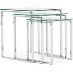 Paloma Nest of Tables - Nest of Tables Clear Glass/Chrome Tables Sterling Home 1