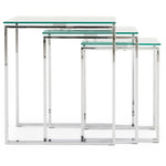 Paloma Nest of Tables - Nest of Tables Clear Glass/Chrome Tables Sterling Home 2