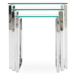 Paloma Nest of Tables - Nest of Tables Clear Glass/Chrome Tables Sterling Home 3