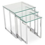 Paloma Nest of Tables - Nest of Tables Clear Glass/Chrome Tables Sterling Home 4