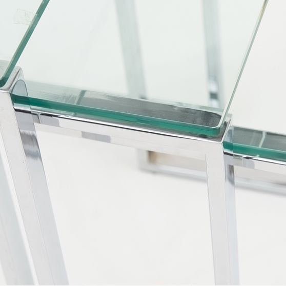 Paloma Nest of Tables - Nest of Tables Clear Glass/Chrome Tables Sterling Home 5