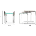 Paloma Nest of Tables - Nest of Tables Clear Glass/Chrome Tables Sterling Home 7