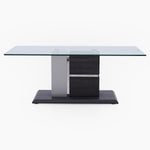 Panama Coffee Table - Coffee Table Dark Grey Wood Effect/Light Grey High Gloss/Polished steel