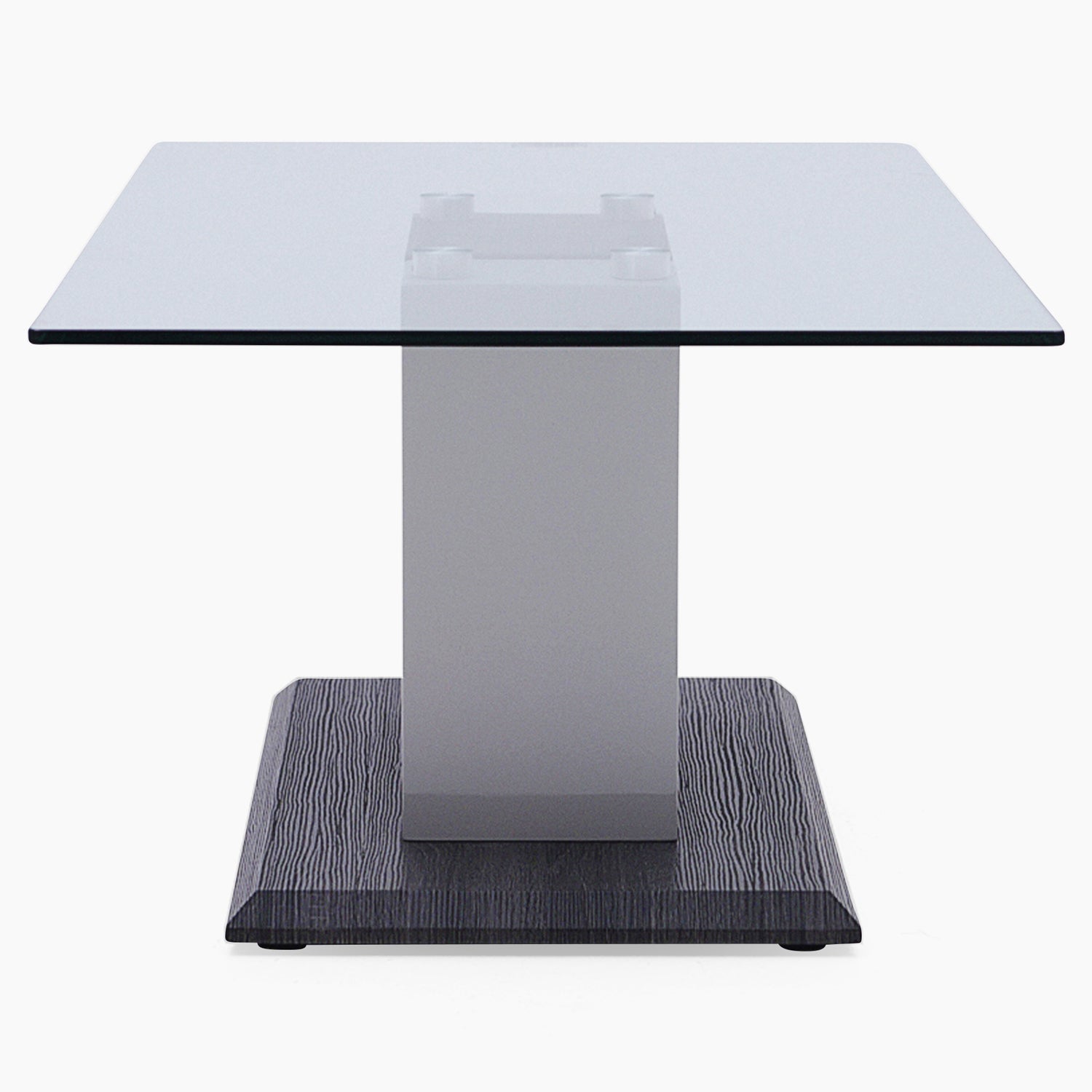 Panama Coffee Table - Coffee Table Dark Grey Wood Effect/Light Grey High Gloss/Polished steel